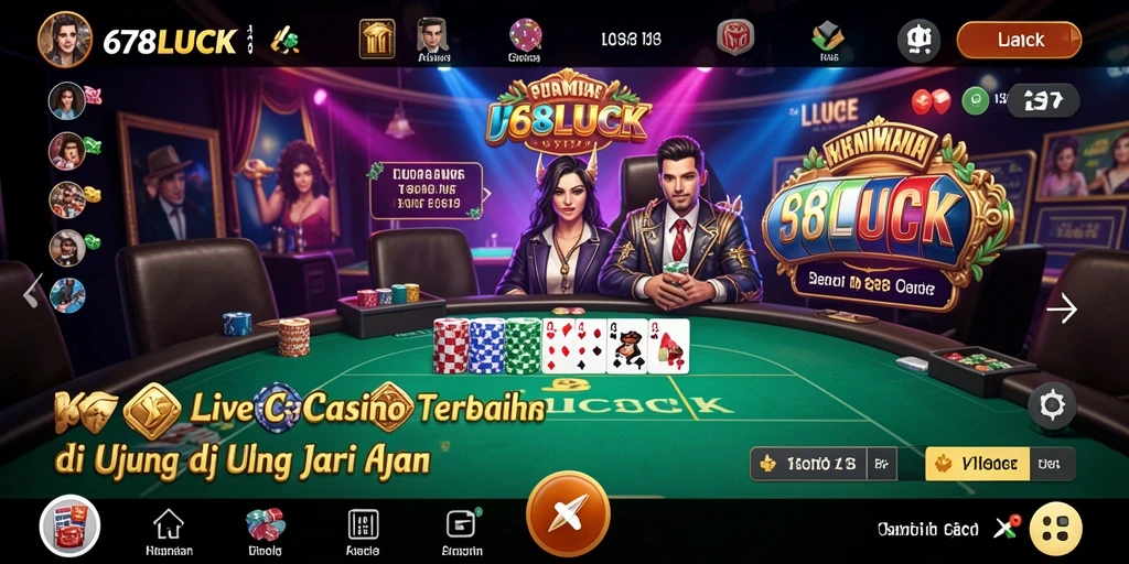 Screenshot 678LUCK menampilkan dealer profesional dan gameplay Live Casino yang mendebarkan.