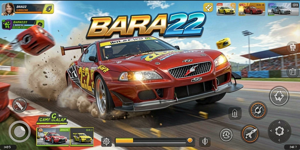 Tangkapan layar dari gameplay BARA22 yang mendebarkan.
