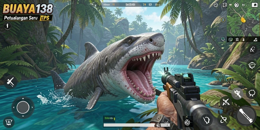 Tangkapan layar gameplay dari <strong>BUAYA138</strong> menampilkan aksi seru dalam pertempuran TPS.