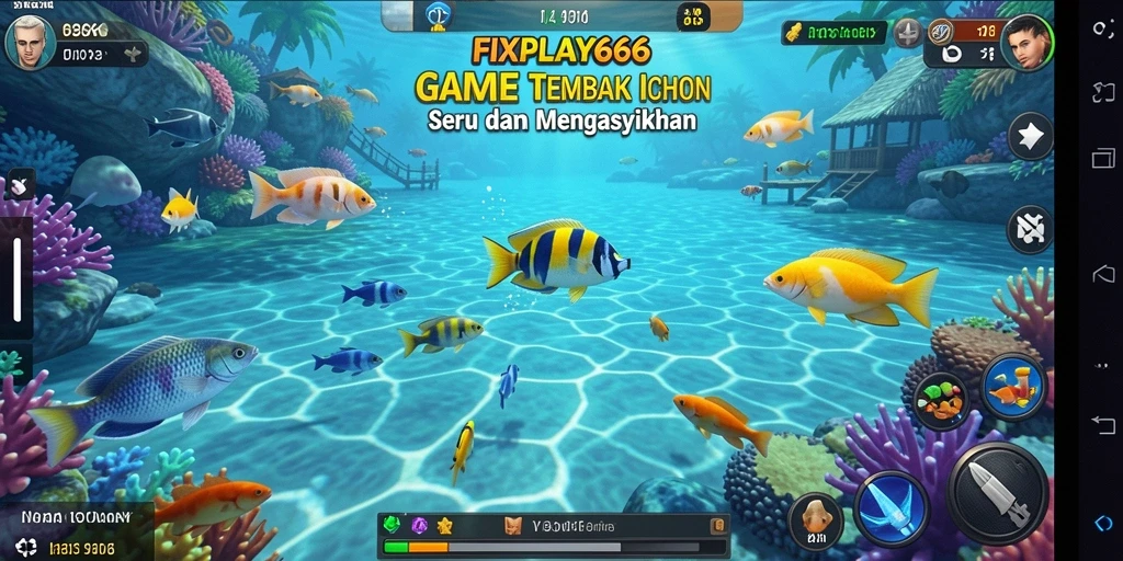 Screenshot permainan FIXPLAY666 yang menunjukkan serunya gameplay Tembak Ikan.