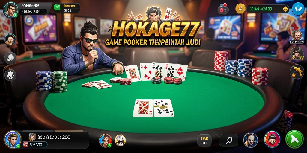 Gameplay seru Poker di HOKAGE77 dengan tampilan menarik.