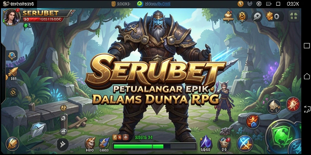 Screenshot SERUBET menunjukkan momen epik dalam pertempuran RPG.