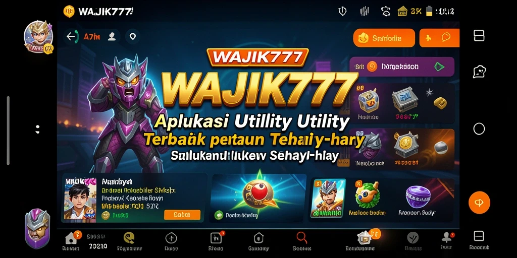 Tampilan utama WAJIK777 dengan fitur-fitur Utility yang menarik.